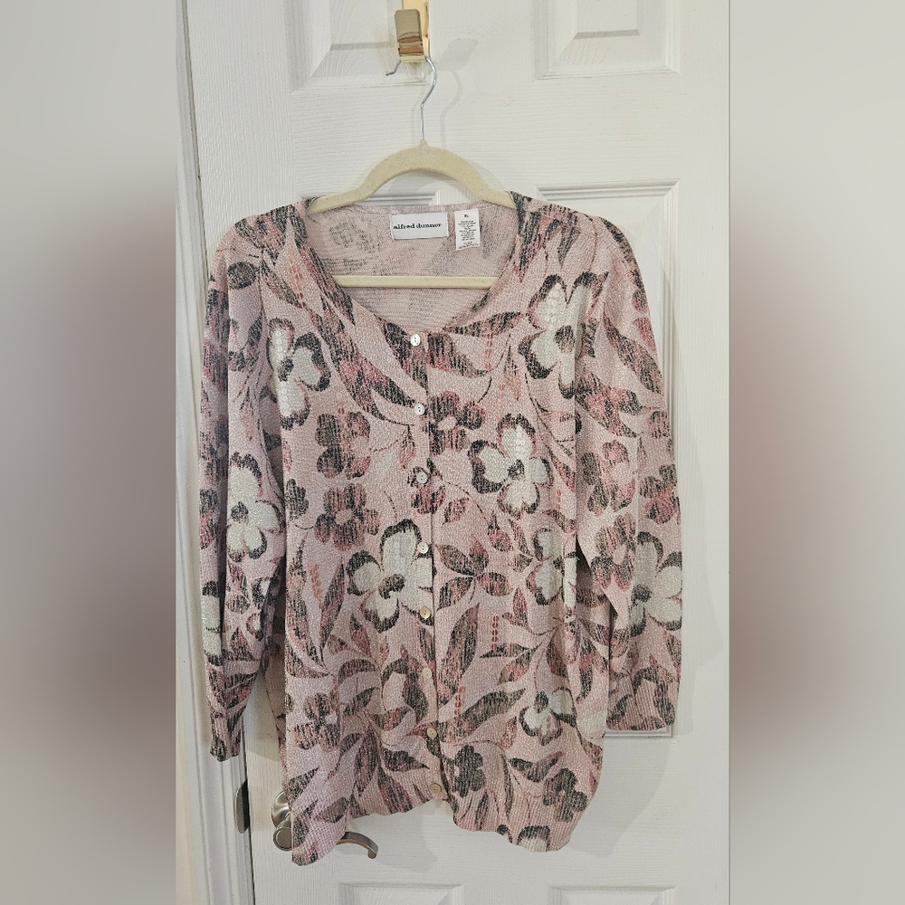 Alfred Dunner Pink Floral Women's Top